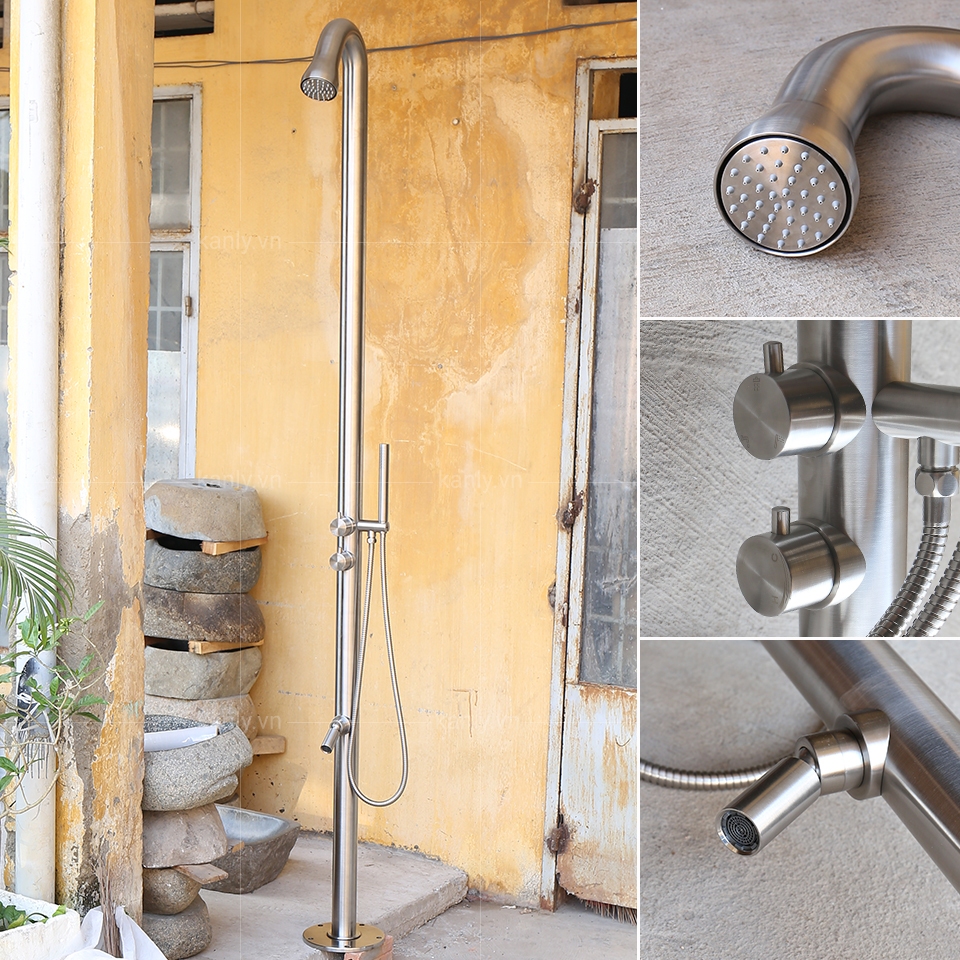Hình ảnh thực tế sen tắm đứng KLS9003 Kanly đặt ngoài trời 
