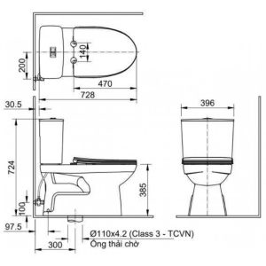 Bồn Cầu INAX AC-514A/CW-S32VN-1 Nắp Rửa Cơ