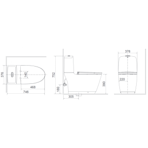 Bồn Cầu INAX AC-832VN (AC832VN) 2 Khối Xả Nhấn Aqua Ceramic