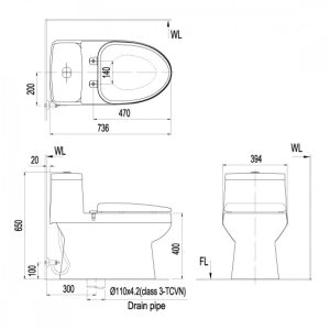 Bồn Cầu INAX AC-939/CW-S32VN Nắp Rửa Cơ