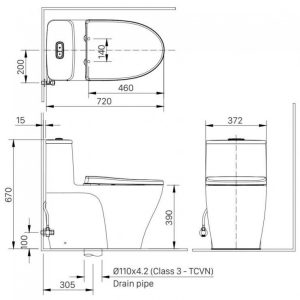 Bồn Cầu INAX AC-989+CW-S32VN Nắp Rửa Cơ