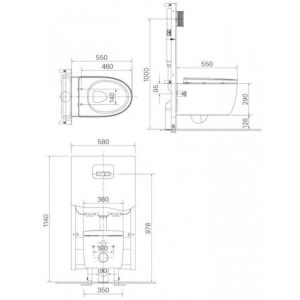 Bồn Cầu Nắp Điện Tử INAX AC-952/CW-KA22AVN Treo Tường