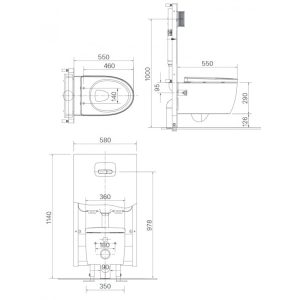 Bồn Cầu Treo Tường INAX AC-952/CW-H18VN Nắp Điện Tử