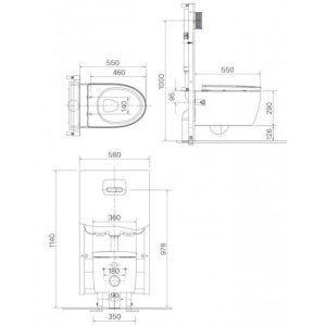 Bồn Cầu Treo Tường INAX AC-952/CW-S15VN Nắp Rửa Cơ