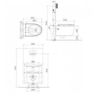 Bồn Cầu Treo Tường INAX AC-952/CW-S32VN Nắp Rửa Cơ