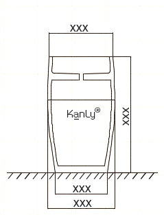 Bản vẽ kích thước lavabo đá Kanly LH470