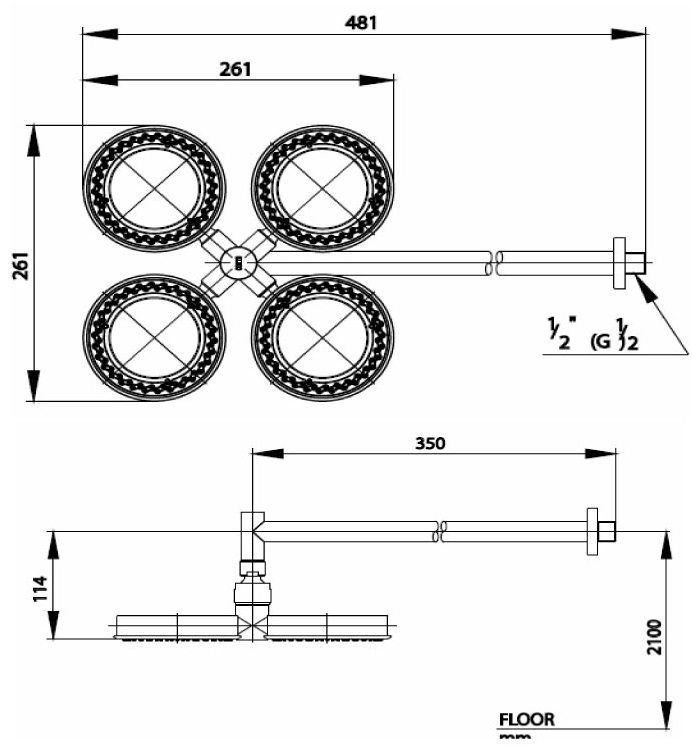 Bản vẽ kích thước bát sen gắn tường z 74  Cotto