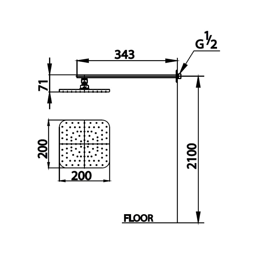 Bản vẽ kích thước bát sen gắn tường Z03 Cotto