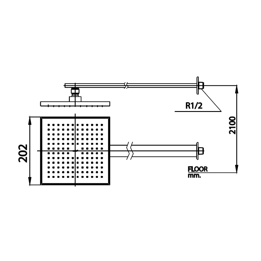 Bản vẽ kích thước bát sen gắn tường Z95 Cotto