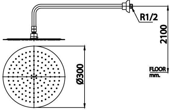 Bản vẽ kích thước bát sen âm tường Z 99 S Cotto