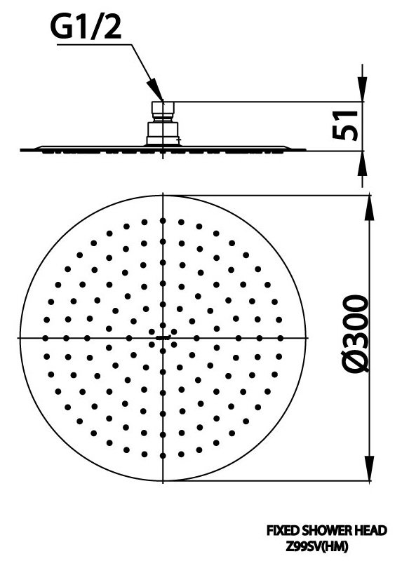Bản vẽ kích thước bát sen âm trần z 99 sv Cotto