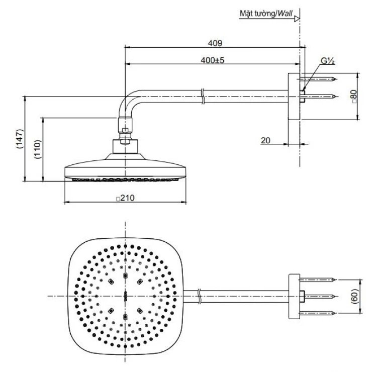 Bản vẽ bát sen tắm TBW 02003BB MBL TOTO gắn âm