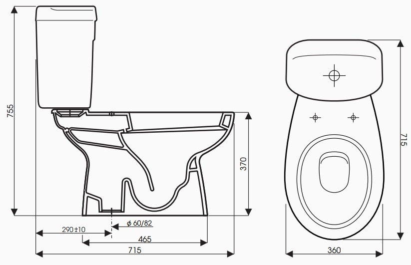 Bản vẽ kích thước toilet CD4429 Thiên Thanh Queen 