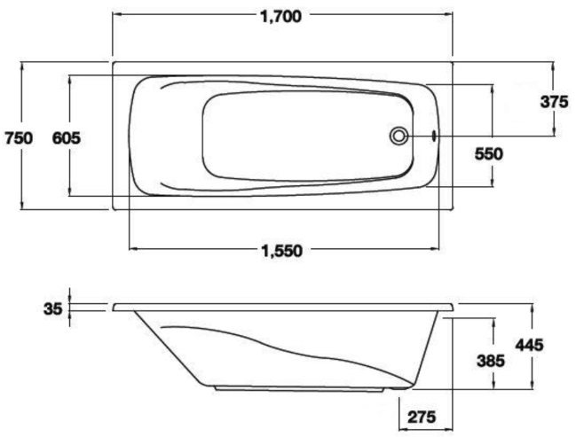 Bản vẽ bồn tắm xây BH 220 PP H WH Cotto 1.7M
