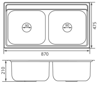 Bản vẽ chậu rửa chén INOX DX42004 chậu rửa inox Đại Thành