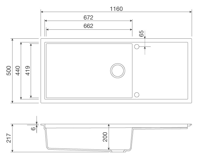 Bản vẽ kỹ thuật chậu đá Malloca SENSE-K82 rửa bát