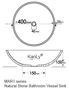 Bản vẽ kỹ thuật lavabo thủy tinh Kanly LK127