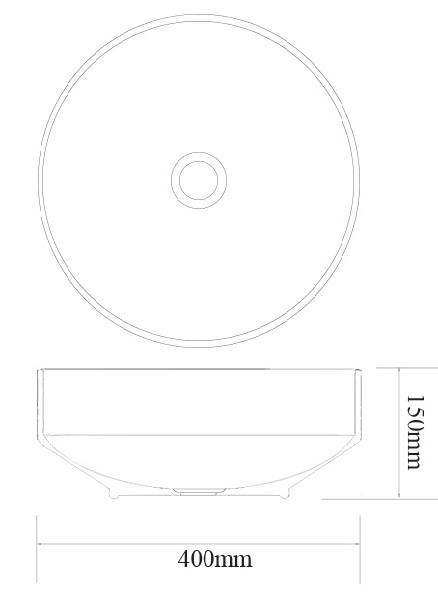 Bản vẽ kích thước chậu rửa mặt Kanly SU312 sứ in mỹ thuật