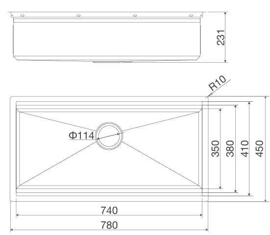 Bản vẽ kỹ thuật chậu Malloca MS-781