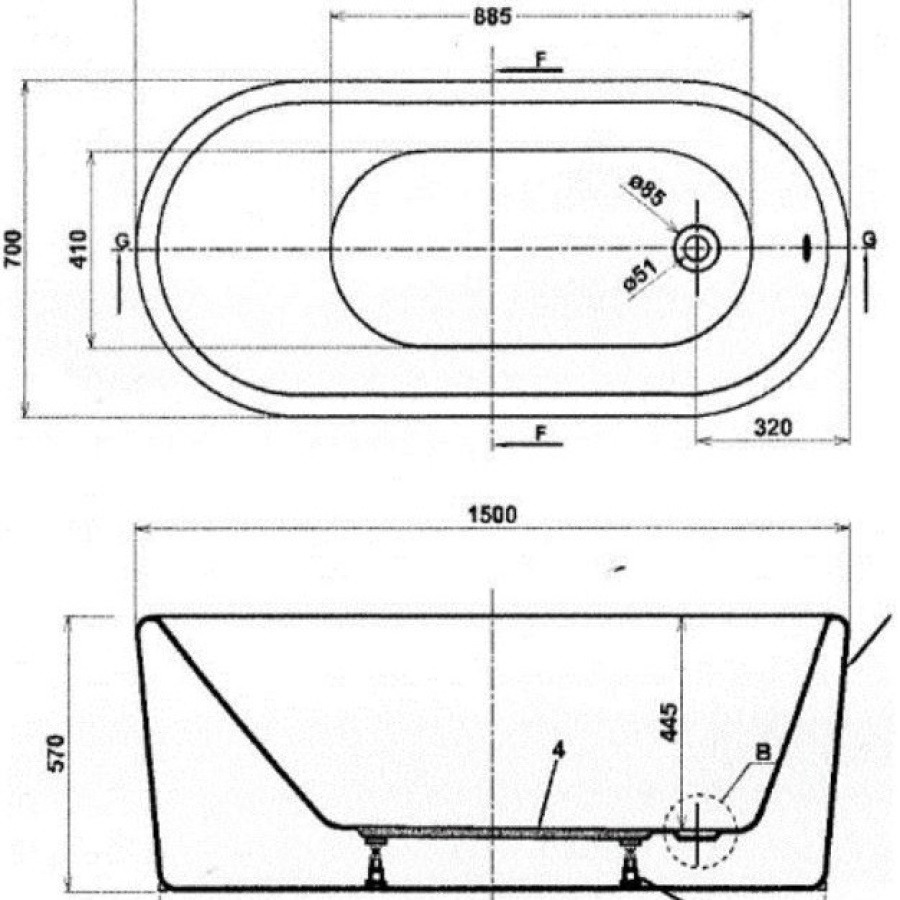 bồn tắm đặt sàn BT1236EP(H) WH Cotto 1.7M
