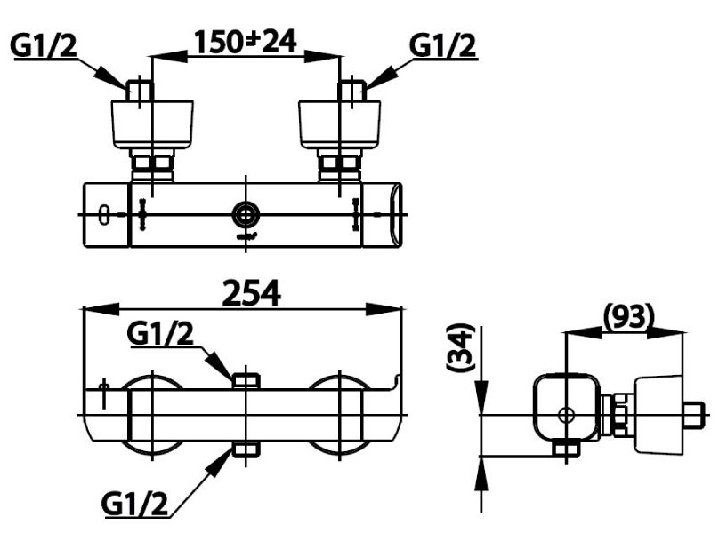Bản vẽ kích thước củ sen cotto ct 2127 e điều chỉnh nhiệt độ