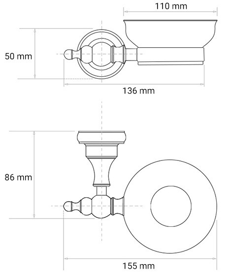 Bản vẽ kỹ thuật giá đựng xà phòng Kanly GCK04B