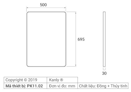 Bản vẽ kỹ thuật gương soi Kanly PK11.02