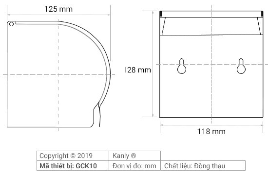 Bản vẽ kỹ thuật hộp đựng giấy Kanly GCK10