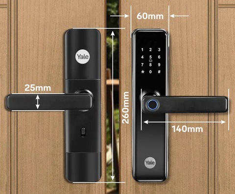 Bản vẽ kích thước khóa đa năng YALE YDME50NxT