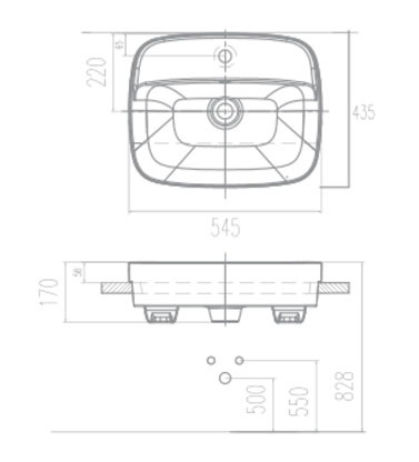 Bản vẽ chậu rửa mặt American Standard VF0320
