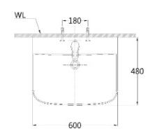 Bản vẽ kích thước lavabo L 2365