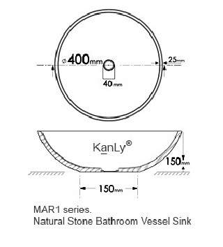 Bản vẽ kỹ thuật lavabo thủy tinh Kanly LK073