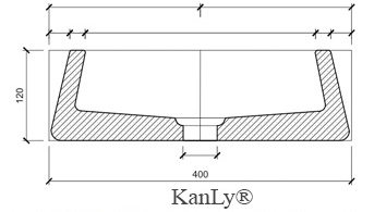 Bản vẽ kích thước chậu rửa mặt đá tự nhiên Kanly MAR44V