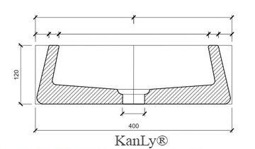 Bản vẽ kích thước chậu rửa mặt đá marble Kanly MAR47V