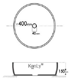 Bản vẽ chậu lavabo sứ Kanly SU005