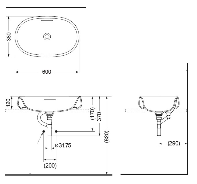 Bản vẽ bồn rửa mặt TOTO PJS05WE