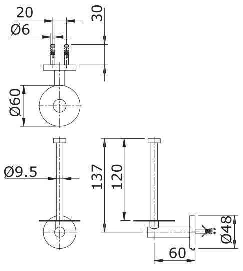 Bản vẽ kỹ thuật móc giấy TOTO TX 722AES