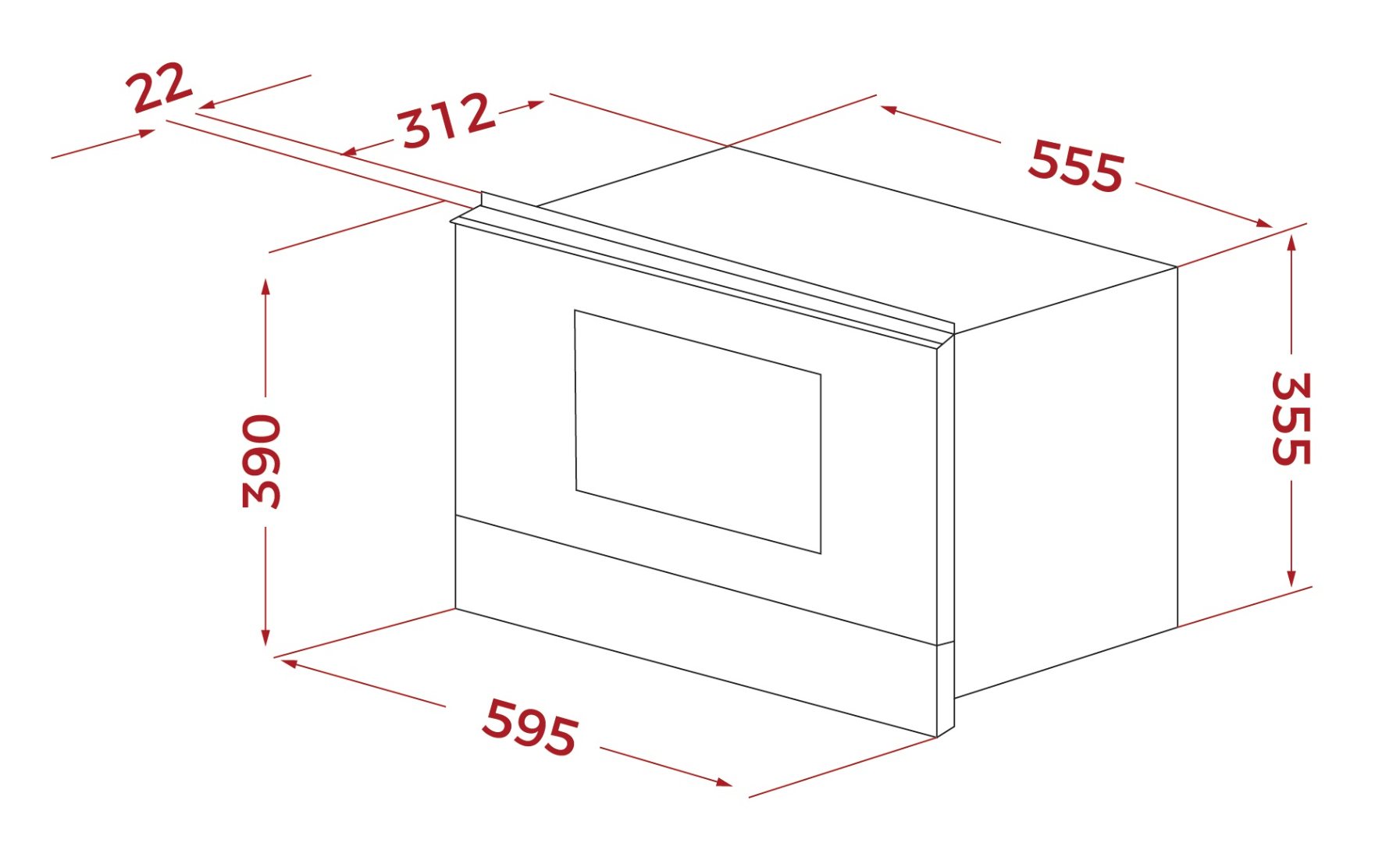 Bản vẽ lò vi sóng kết hợp nướng TEKA lắp âm 112030001