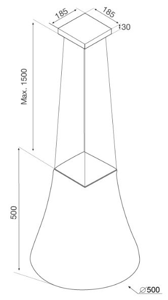 Bản vẽ kỹ thuật máy hút mùi P-3810 độc lập Malloca