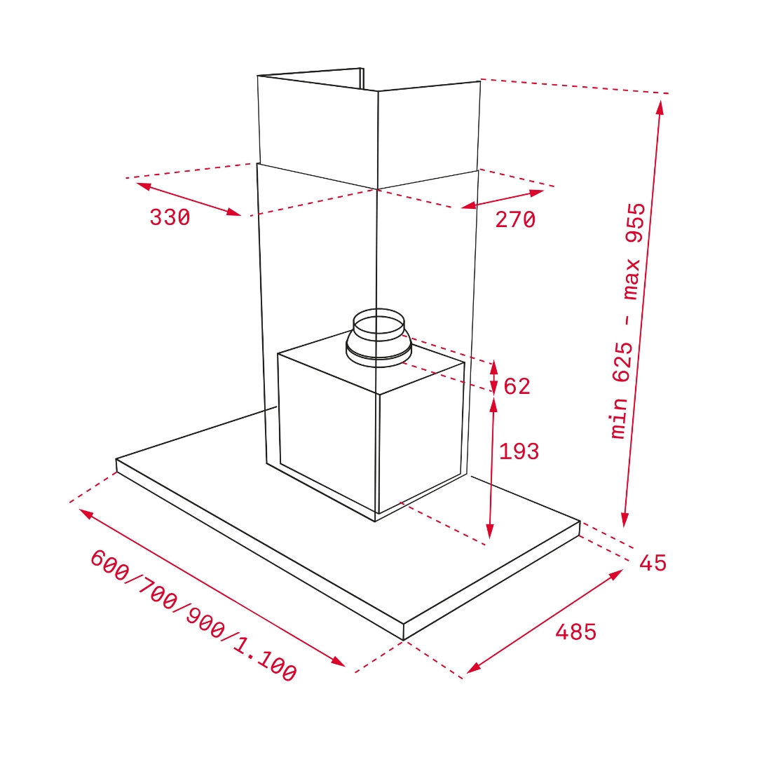Bản vẽ máy hút mùi Teka MAESTRO DLP 986 T 40483131 