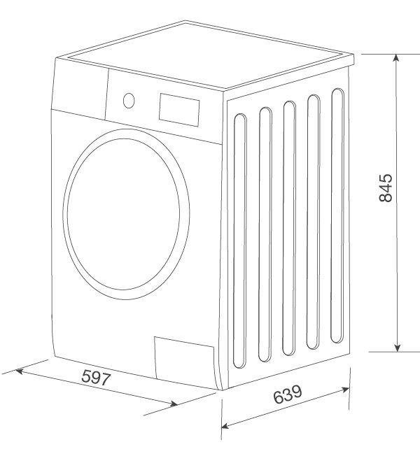 Bản vẽ máy sấy Malloca MTD T1510HP 10kg