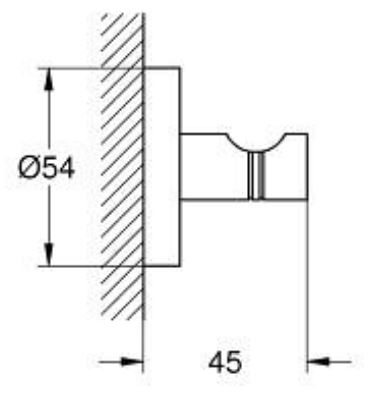 Bản vẽ kích thước móc áo 40364GL1 Grohe