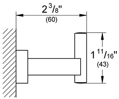 Bản vẽ kỹ thuật móc áo 40511001 Grohe