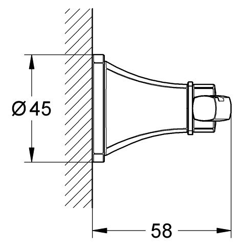 Bản vẽ kích thước móc áo đơn Grandera 40631000