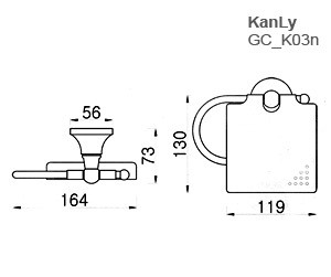 Bản vẽ kỹ thuật móc treo giấy Kanly GCK03