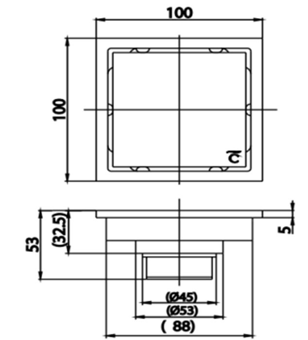 Bản vẽ kích thước phễu thoát sàn cpf 699z1 bn2