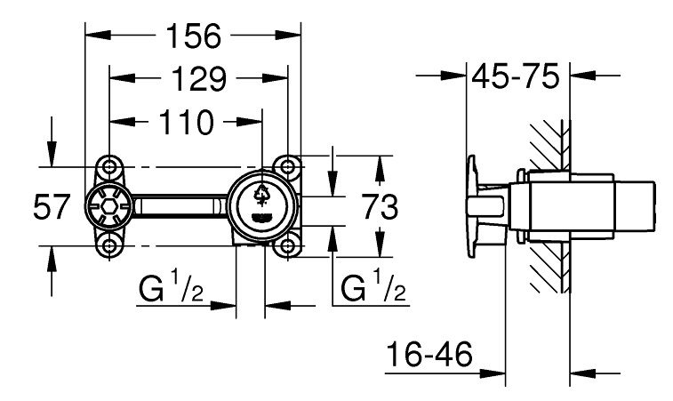 Bản vẽ kỹ thuật bộ trộn sen Grohe 32635000 