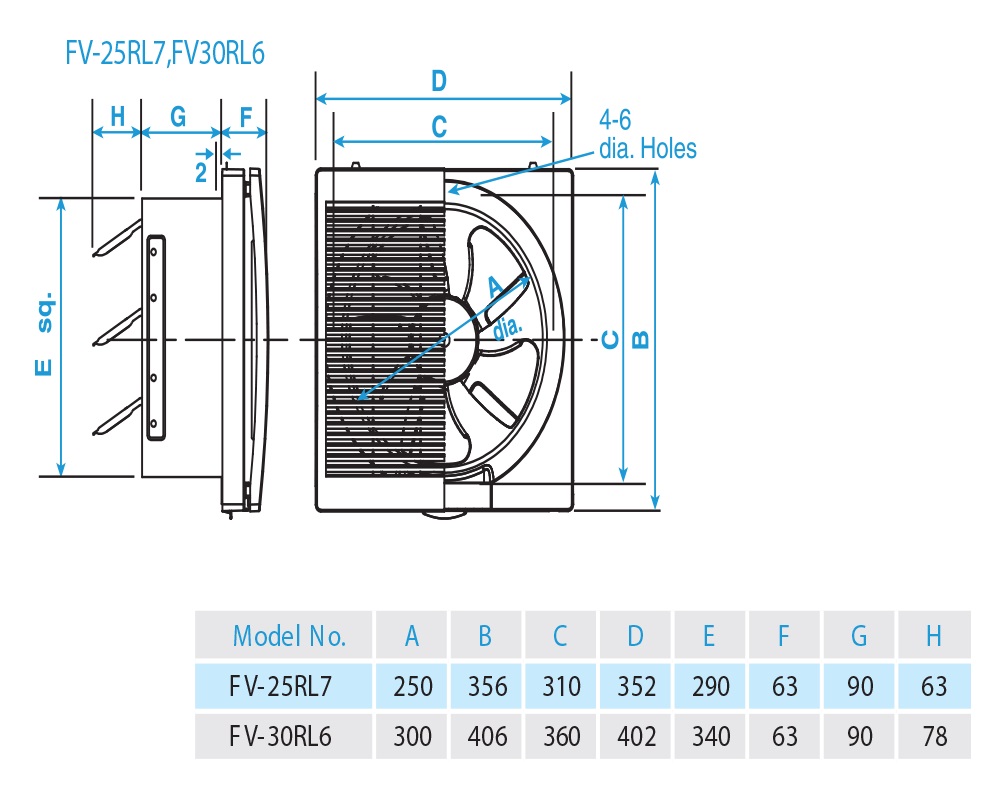Bản vẽ kỹ thuật quạt hút dân dụng FV-30RL6 Panasonic  Bản vẽ kỹ thuật quạt hút dân dụng FV-20RL7 Panasonic