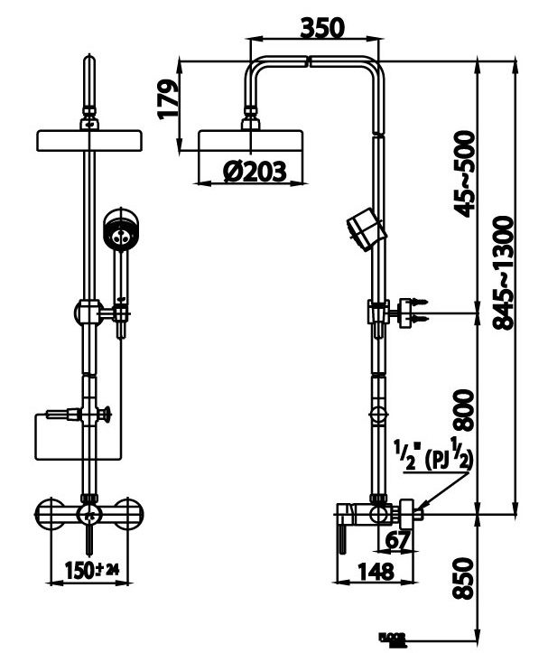 Bản vẽ sen cây cotto CT 2047 WS nóng lạnh