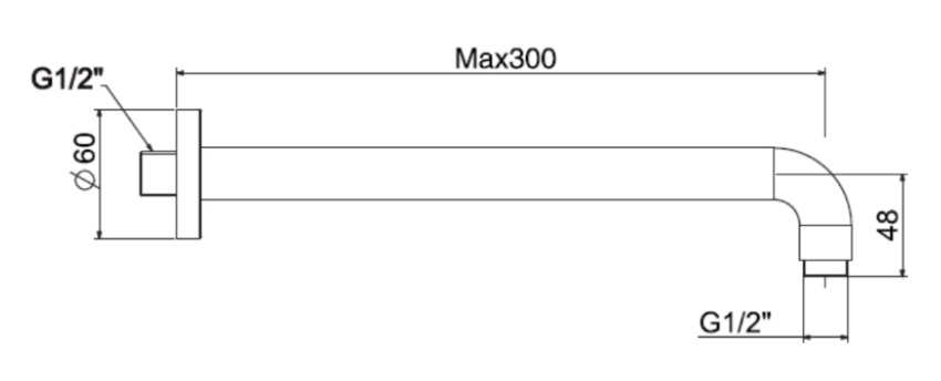 Bản vẽ kích thước thanh nối sen FFAS9909 HG American